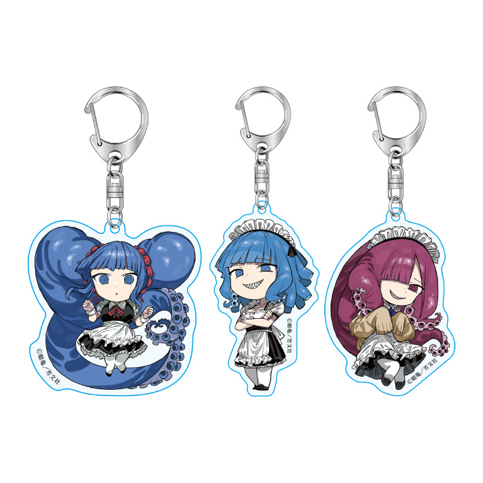 ミズダコちゃんからは逃げられない！　アクリルキーホルダー　3種セット　夕子・朝子・昼子