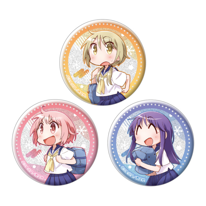 ゆゆ式　きらきら缶バッジ　3種セット　ゆずこ・唯・縁