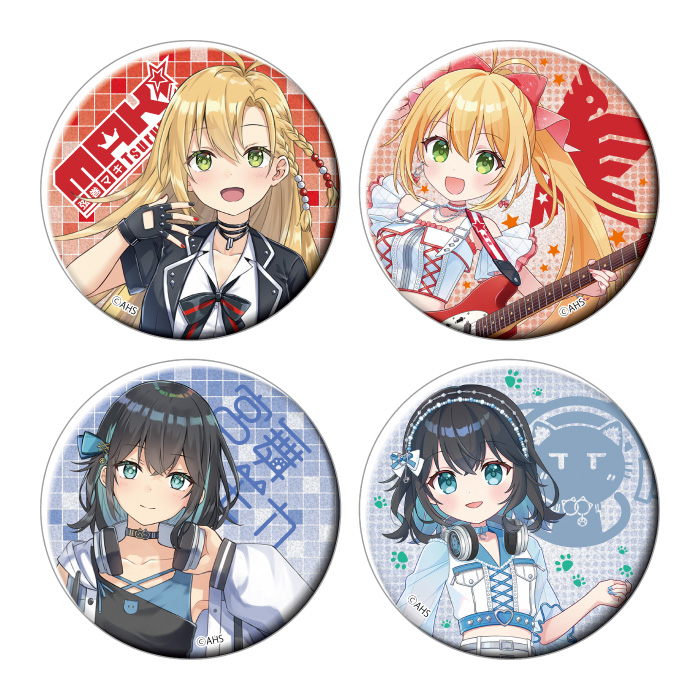 弦巻マキ&宮舞モカ きらきら缶バッジ 弦巻マキ&宮舞モカ 4種セット